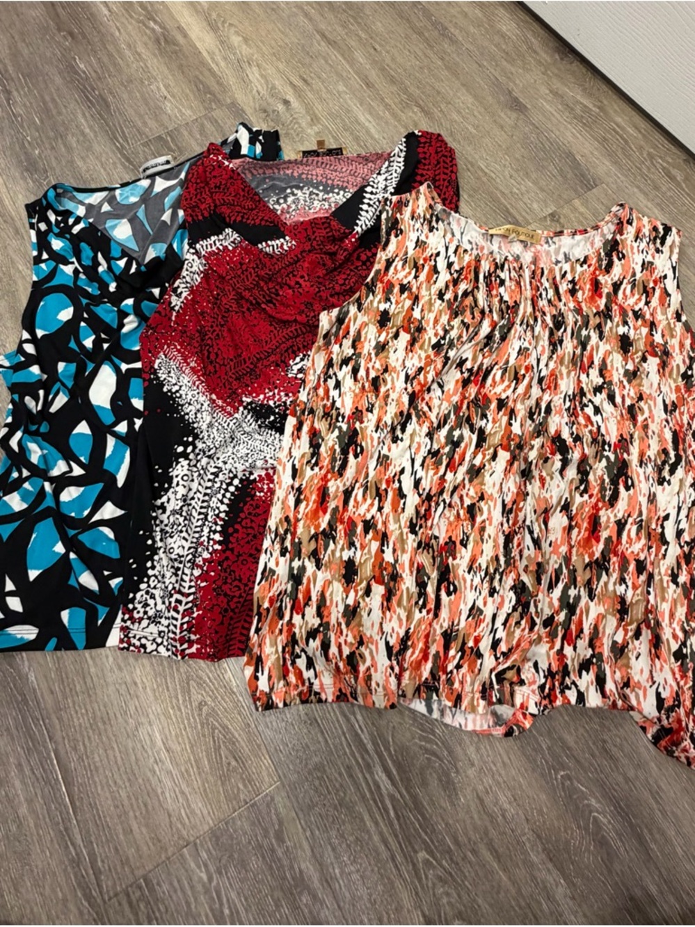 Nipon Boutique/Calvin Klein Trio of Printed Sleeveless Tops